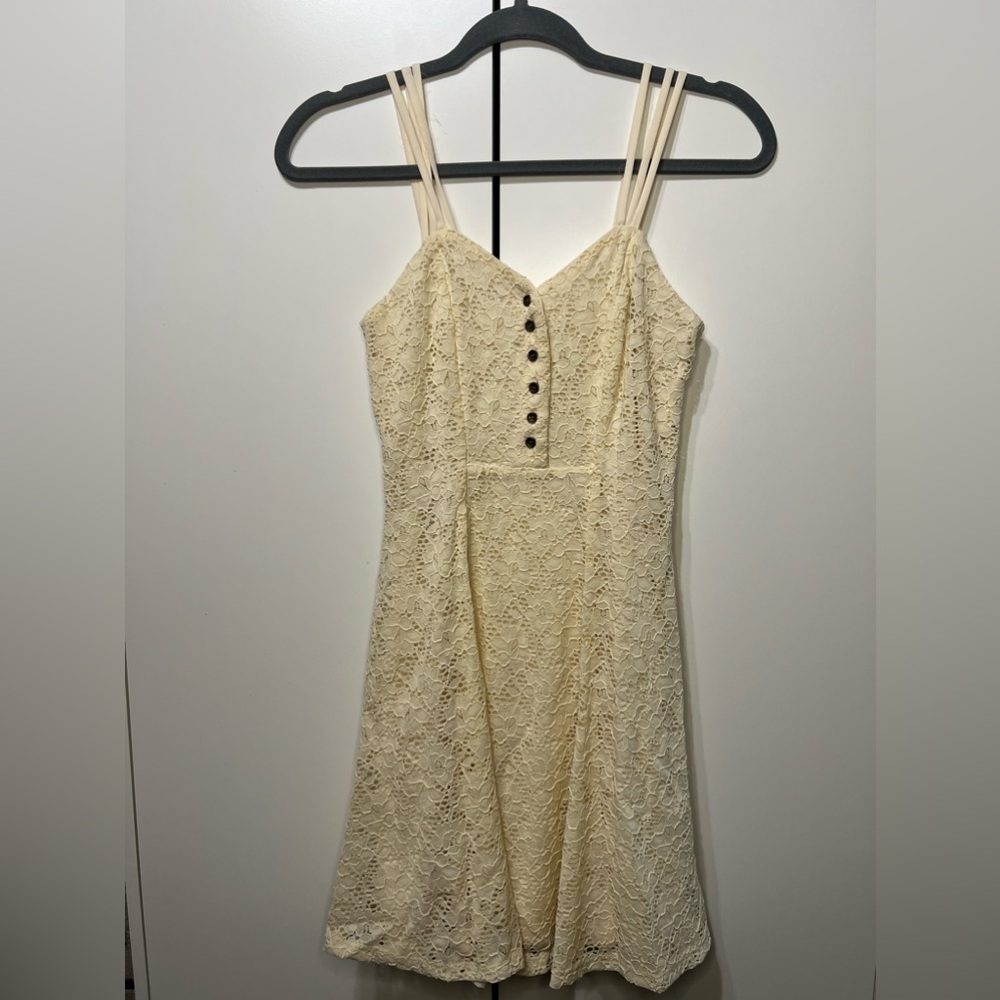 Cute white lace summer mini dress
